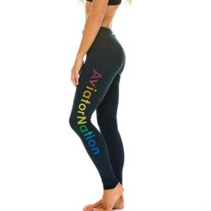 Aviator Nation NWT FULL LENGTH LEGGINGS - CHARCOAL